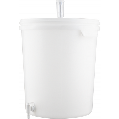 Complete Plastic Bucket Fermenter w/ Spigot, Lid & Airlock, 7.9 Gallons (30L)